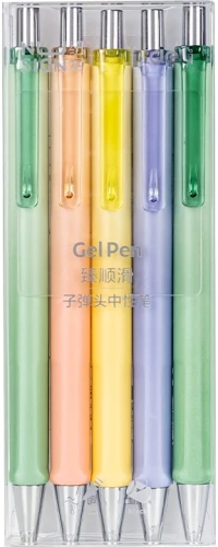 Ручка гелев. автоматическая Deli Nusign (NS562-A) ассорти d=0.5мм черн. черн. (4шт) 4 ручки