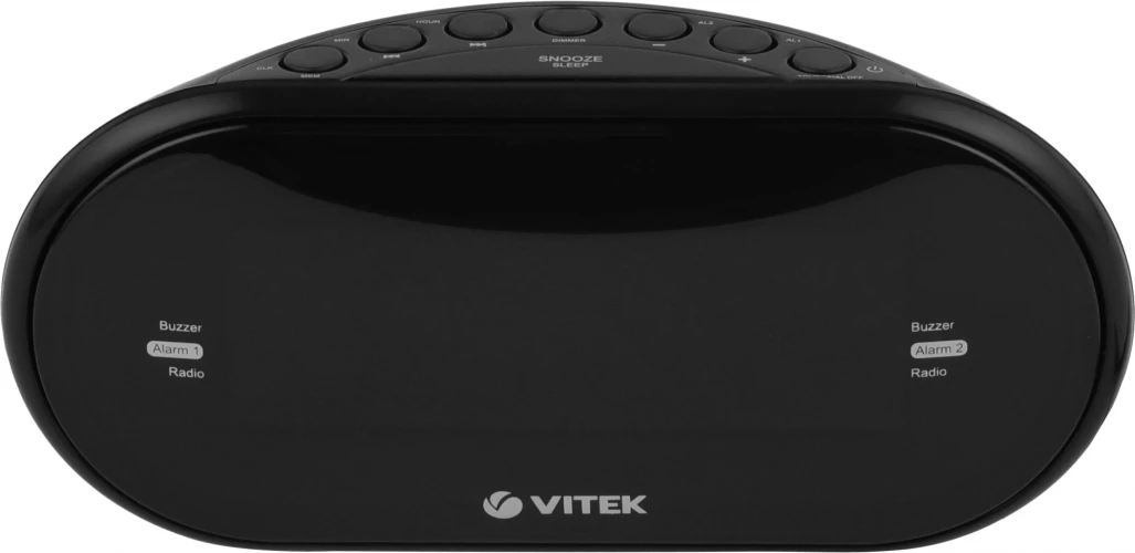 Радиобудильник Vitek VT-6602 черный LCD часы:цифровые AM/FM