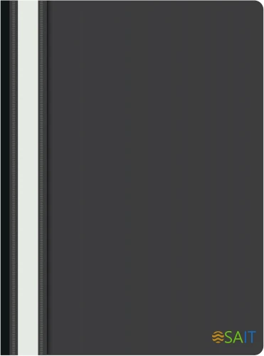 Папка-скоросшиватель Silwerhof Eco A4 прозрач.верх.лист пластик черный 0.11/0.13