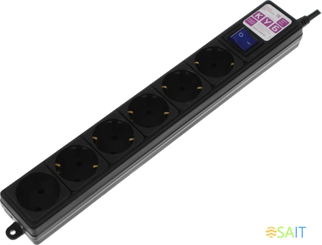 Сетевой фильтр Powercube SPG6-B-5M 5м (6 розеток) черный (коробка)