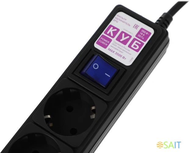 Сетевой фильтр Powercube SPG6-B-5M 5м (6 розеток) черный (коробка)