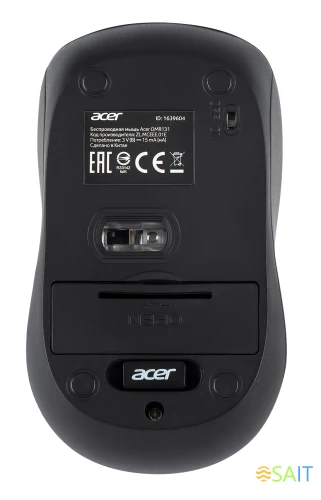 Мышь Acer OMR131 черный оптическая 1000dpi беспров. USB для ноутбука 2but (ZL.MCEEE.01E)
