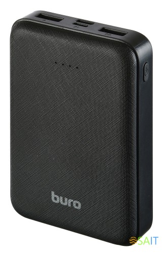 Мобильный аккумулятор Buro T4-10000 10000mAh 10W 2A 2xUSB-A черный (T4-10000-BK)