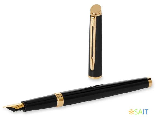 Ручка перьев. Waterman Hemisphere (CWS0920710) Matte Black GT F сталь нержавеющая подар.кор.