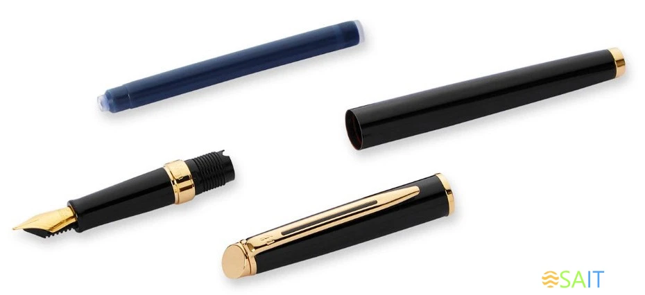 Ручка перьев. Waterman Hemisphere (CWS0920710) Matte Black GT F сталь нержавеющая подар.кор.