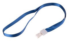 Шнур для пропуска Deli 8352blue 45х1см нейлон синий (упак.:12шт) пластиковый пакет