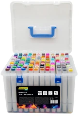 Набор маркеров для скетчинга Silwerhof Idea двойной пиш. наконечник 1-7мм 120цв. (120шт.) пластиковая коробка