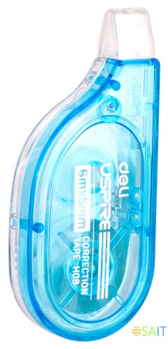 Лента коррект. Deli EH08-BX 6мх5мм голубой корпус белый дисплей картонный