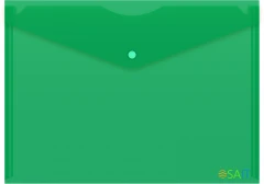 Конверт на кнопке Бюрократ -PK803TGRN A4 пластик 0.15мм зеленый