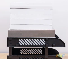 Лоток горизонтальный Deli E9212 BLACK сборный для бумаг 325x241x155мм черный пластик (упак.:2шт) пластиковый пакет