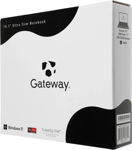Ноутбук Gateway Ultra Slim 14 Ryzen 5 3500U 8Gb SSD256Gb AMD Radeon Vega 8 14.1" IPS FHD (1920x1080) Windows 11 Home green WiFi BT Cam (GWNR51416-GR)