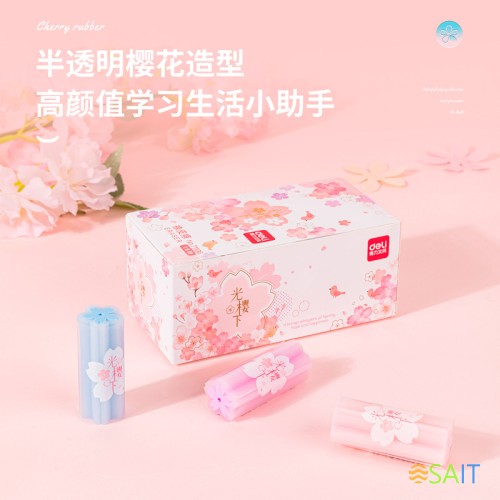 Ластик Deli 71136 22х22х55мм ПВХ ассорти