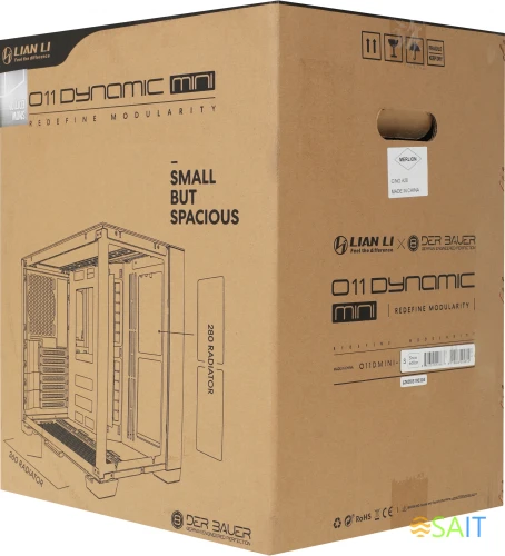 Корпус Lian-Li O11 Dynamic MINI белый без БП ATX 9x120mm 6x140mm 2xUSB3.0 audio bott PSU