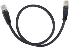 Патч-корд Buro UTP 4 пары cat.5E CCA molded 0.5м черный RJ-45 (m)-RJ-45 (m)