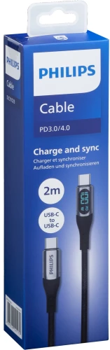 Кабель Philips DLC9102 USB Type-C (m)-USB Type-C (m) 2м черный коробка (упак.:1шт)