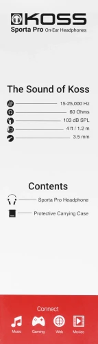 Наушники накладные Koss Sporta Pro 1.2м черный проводные оголовье (17101034)