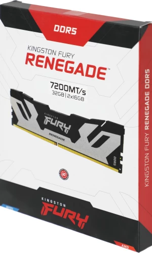 Память DDR5 2x16GB 7200MHz Kingston KF572C38RSK2-32 Fury Renegade Silver XMP RTL Gaming PC5-57600 CL38 DIMM 288-pin 1.45В kit single rank с радиатором Ret