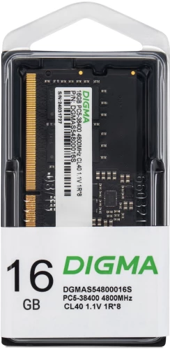 Память DDR5 16GB 4800MHz Digma DGMAS54800016S RTL PC5-38400 CL40 SO-DIMM 262-pin 1.1В single rank Ret