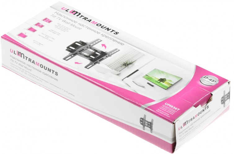 Кронштейн для телевизора Ultramounts UM836T черный 23"-42" макс.35кг настенный наклон