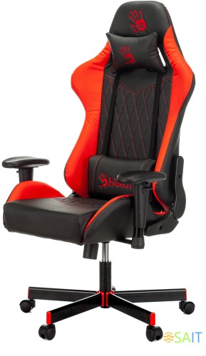 Кресло игровое A4Tech Bloody GC-870 черный/красный ромбик эко.кожа с подголов. крестов. металл