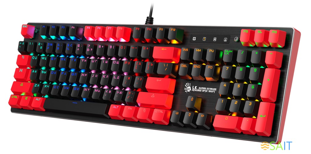 Клавиатура A4Tech Bloody B820N механическая черный/красный USB for gamer LED (B820N ( BLACK + RED))