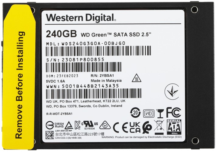 Накопитель SSD WD SATA-III 240GB WDS240G3G0A Green 2.5"