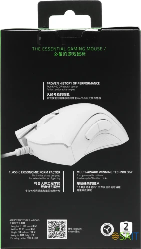 Мышь Razer DeathAdder Essential белый оптическая 6400dpi USB для ноутбука 5but (RZ01-03850200-R3C1)