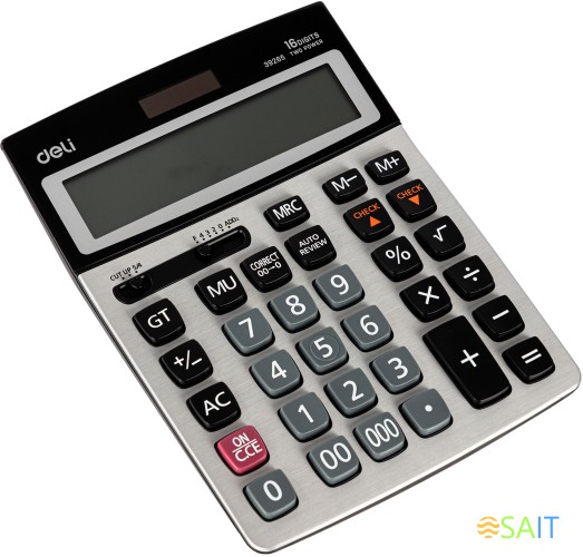 Калькулятор бухгалтерский Deli E39265 серый 16-разр.