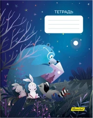 Набор тетрадей Silwerhof 18л. клет. A5 Лесные друзья 4диз. мел.карт. вод.лак скрепка (упак.:4шт)