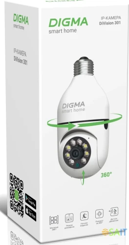 Камера видеонаблюдения IP Digma DiVision 301 Wi-Fi 3.6-3.6мм цв. корп.:белый (DV301)