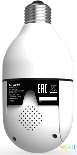 Камера видеонаблюдения IP Digma DiVision 301 Wi-Fi 3.6-3.6мм цв. корп.:белый (DV301)