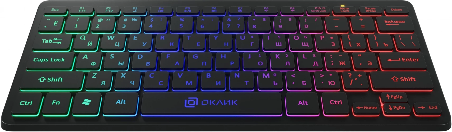 Клавиатура Оклик 300S черный USB slim LED (1696461)