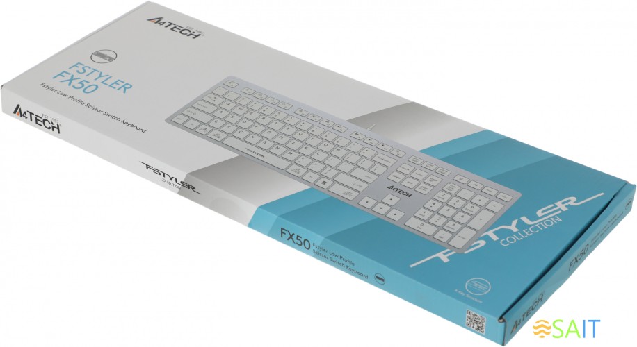 Клавиатура A4Tech Fstyler FX50 белый USB slim Multimedia (FX50 WHITE)