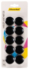 Магнит Silwerhof Classic для досок пластик черный d30мм круглый (упак.:10шт)