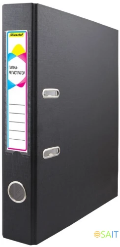 Папка-регистратор Silwerhof A4 50мм ПВХ/бумага черный без. окант. сборная (упак.:2шт)