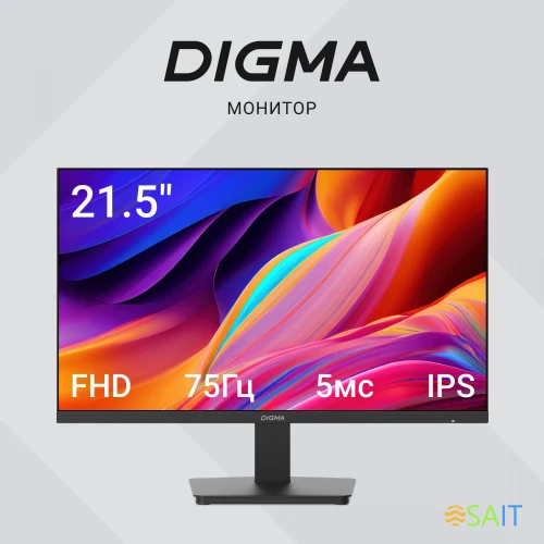 Монитор Digma 21.5" Progress 22P201F черный IPS LED 16:9 HDMI матовая 250cd 178гр/178гр 1920x1080 75Hz VGA FHD 2.65кг