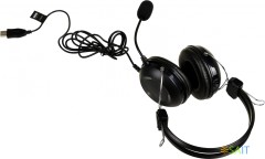 Наушники с микрофоном A4Tech HU-35 черный 2м накладные USB оголовье