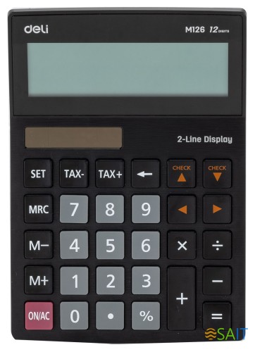 Калькулятор настольный Deli EM126 черный 12-разр.