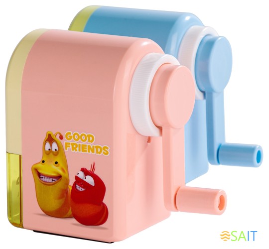 Точилка для карандашей механическая Deli E0641L Larva 1 отверстие пластик ассорти