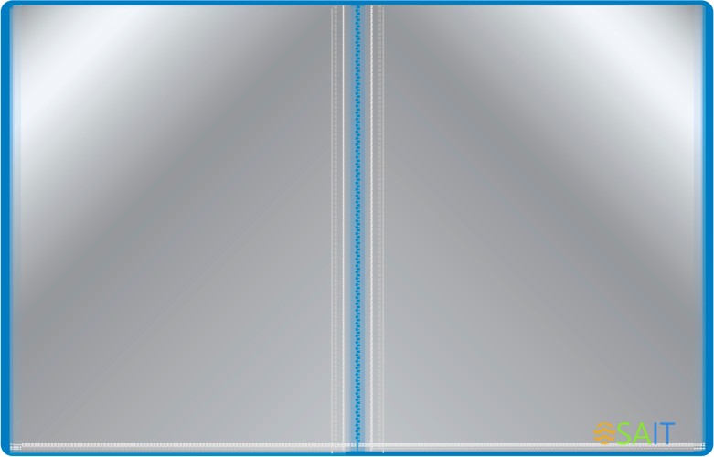 Папка с 80 прозр.вклад. Бюрократ -BPV80BLUE A4 пластик 0.8мм торц.карм с бум. встав синий