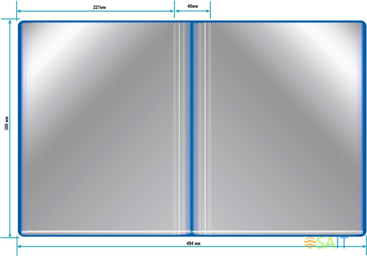 Папка с 80 прозр.вклад. Бюрократ -BPV80BLUE A4 пластик 0.8мм торц.карм с бум. встав синий
