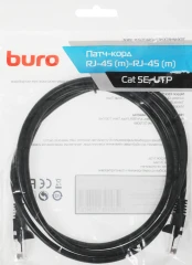 Патч-корд Buro UTP 4 пары cat.5E CCA molded 1.5м черный RJ-45 (m)-RJ-45 (m)