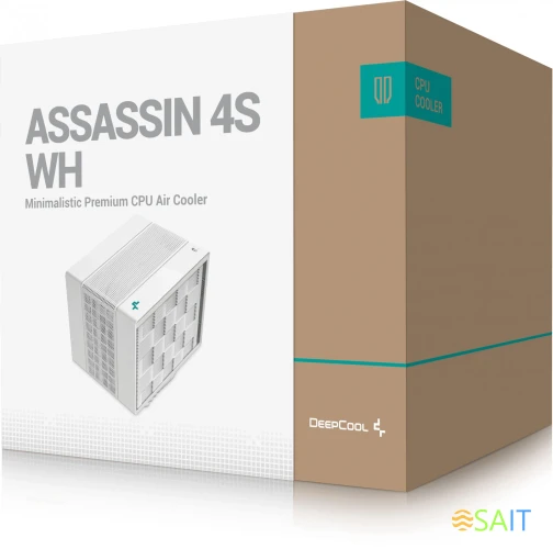 Устройство охлаждения(кулер) Deepcool Assassin 4S Soc-AM5/AM4/1151/1200/2066/1700 белый 4-pin 22.6-29.3dB Al+Cu 250W 1380gr Ret (R-ASN4S-WHGPMN-G)