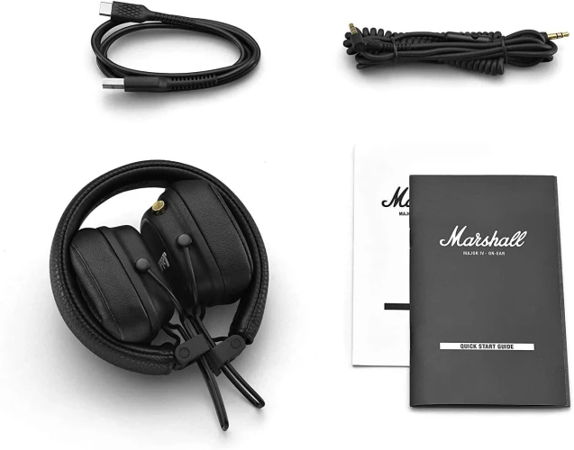 Гарнитура накладные Marshall Major IV черный беспроводные bluetooth оголовье (MAJOR IV BLACK)