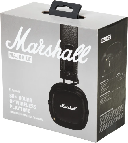 Гарнитура накладные Marshall Major IV черный беспроводные bluetooth оголовье (MAJOR IV BLACK)