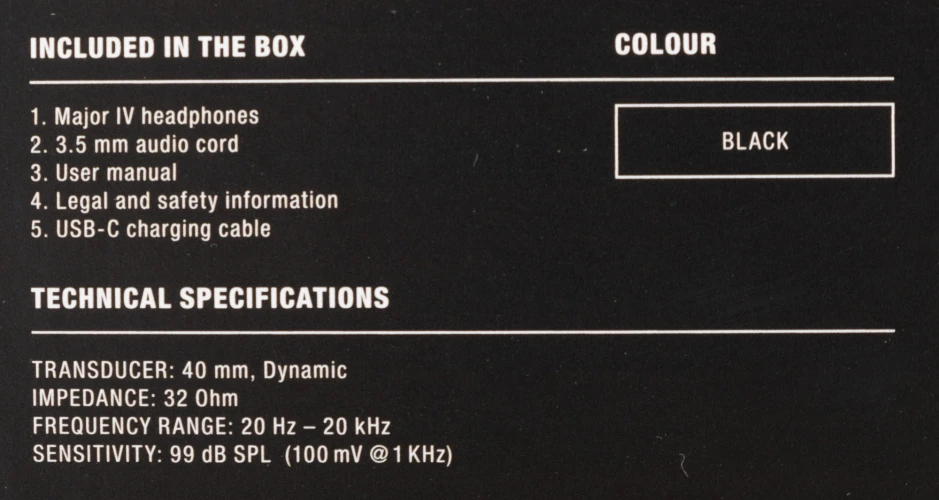 Гарнитура накладные Marshall Major IV черный беспроводные bluetooth оголовье (MAJOR IV BLACK)