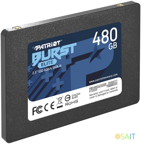 Накопитель SSD Patriot SATA-III 480GB PBE480GS25SSDR Burst Elite 2.5"