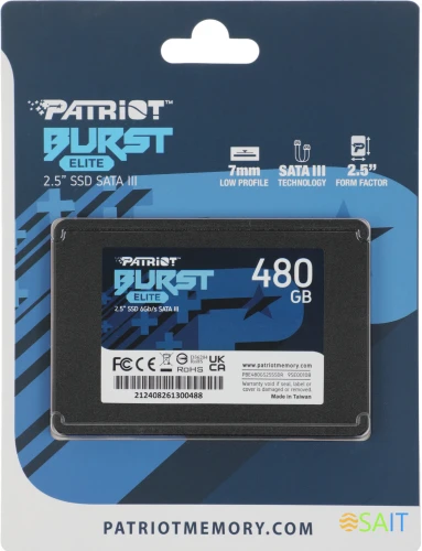 Накопитель SSD Patriot SATA-III 480GB PBE480GS25SSDR Burst Elite 2.5"