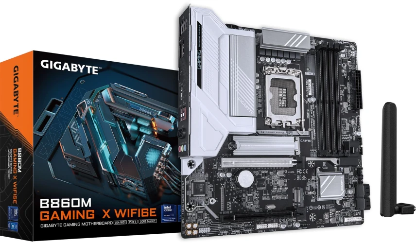 Материнская плата Gigabyte B860M GAMING X WIFI6E Soc-1851 Intel B860 4xDDR5 mATX AC`97 8ch(7.1) 2.5Gg RAID+HDMI+DP