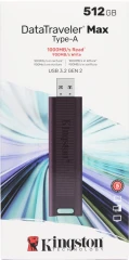 Флеш Диск Kingston 512Gb DataTraveler Max DTMAXA/512GB USB3.2 черный/бордовый